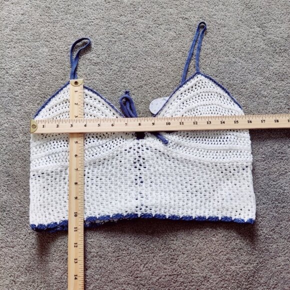 Love Knits Women's Crochet Boho Bandeau Top Size Large Beach Resortwear - Picture 6 of 6